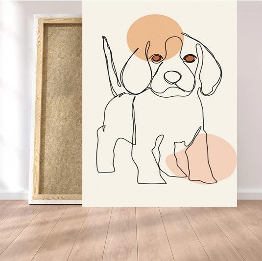 Tableau portrait animaux line art
