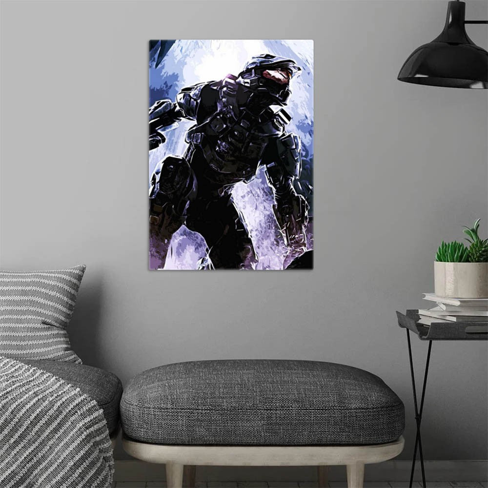 Halo master spartan wall poster
