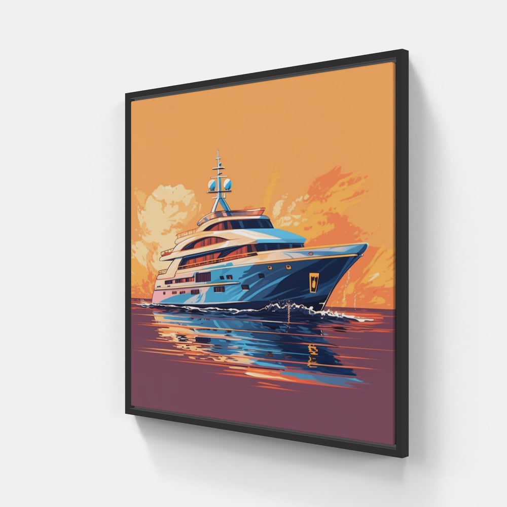 Majestic Ocean Voyage Boat-Canvas-artwall-20x20 cm-Black-Artwall
