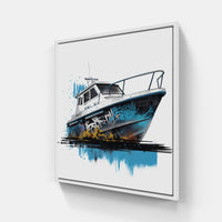 Serene Sail Away Boat Reflections-Canvas-artwall-20x20 cm-White-Artwall