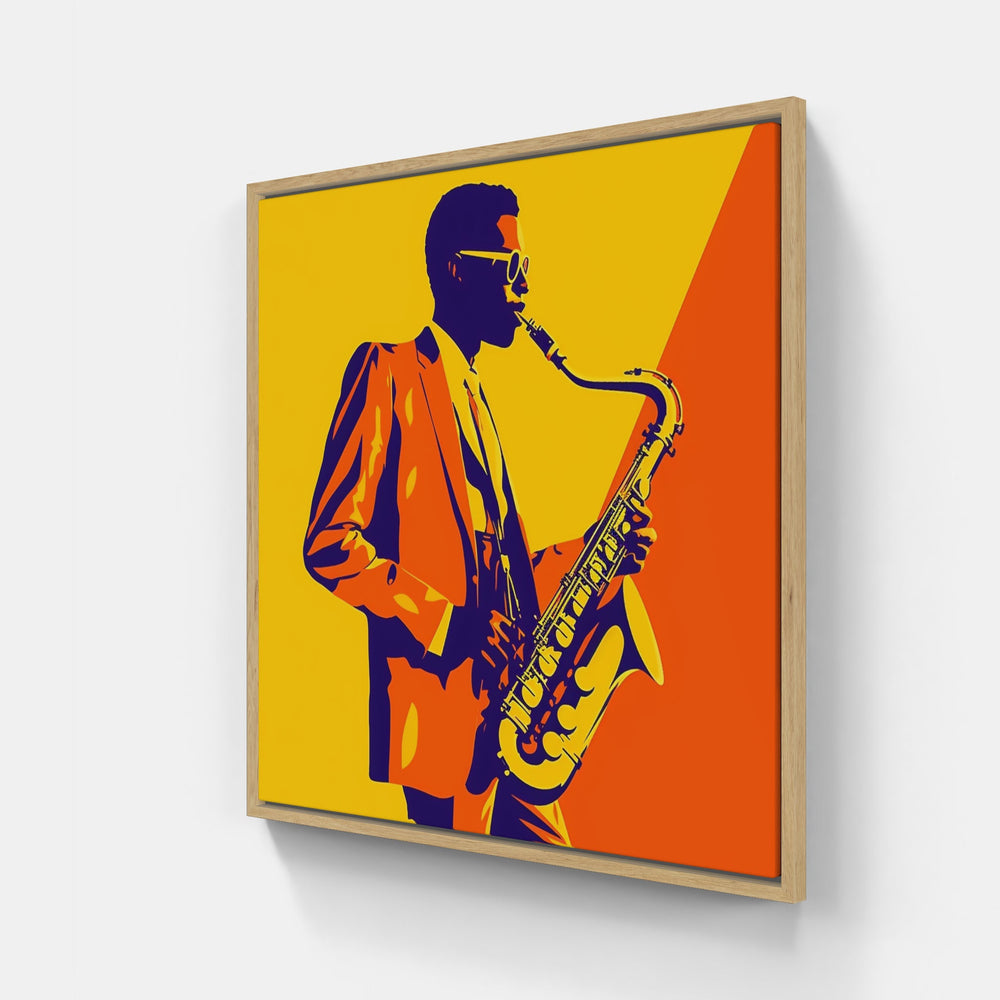 Soulful Saxophone Serenade-Canvas-artwall-Artwall