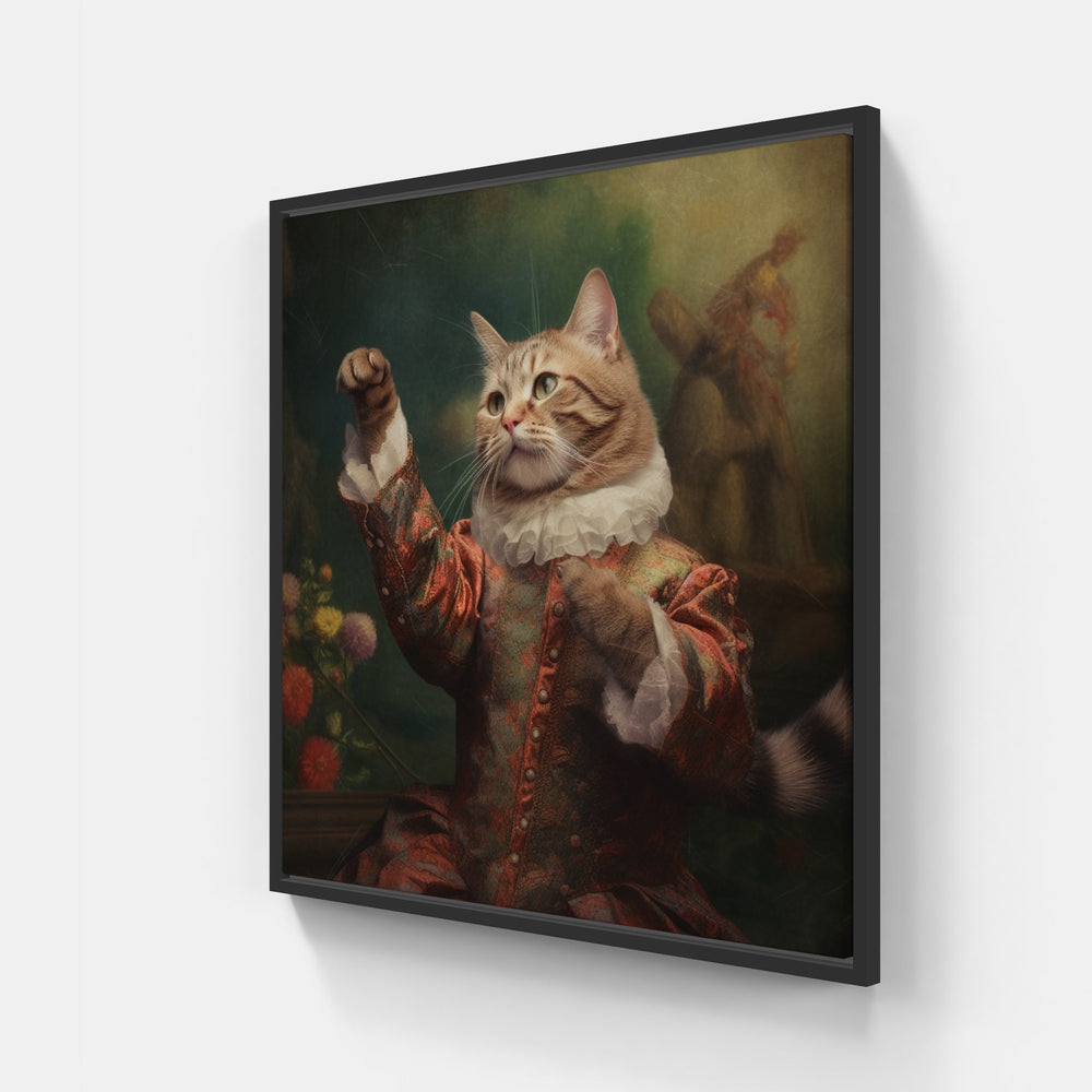 Flemish cat-Canvas-artwall-20x20 cm-Black-Artwall