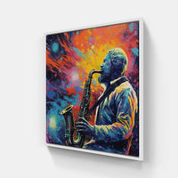 Harmonious Saxophone Serenity-Canvas-artwall-20x20 cm-White-Artwall