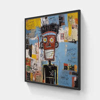 Captivating Basquiat Essence-Canvas-artwall-20x20 cm-Black-Artwall