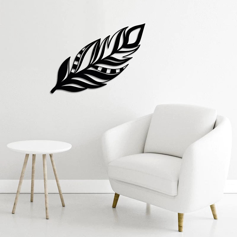 Feather metal wall decoration