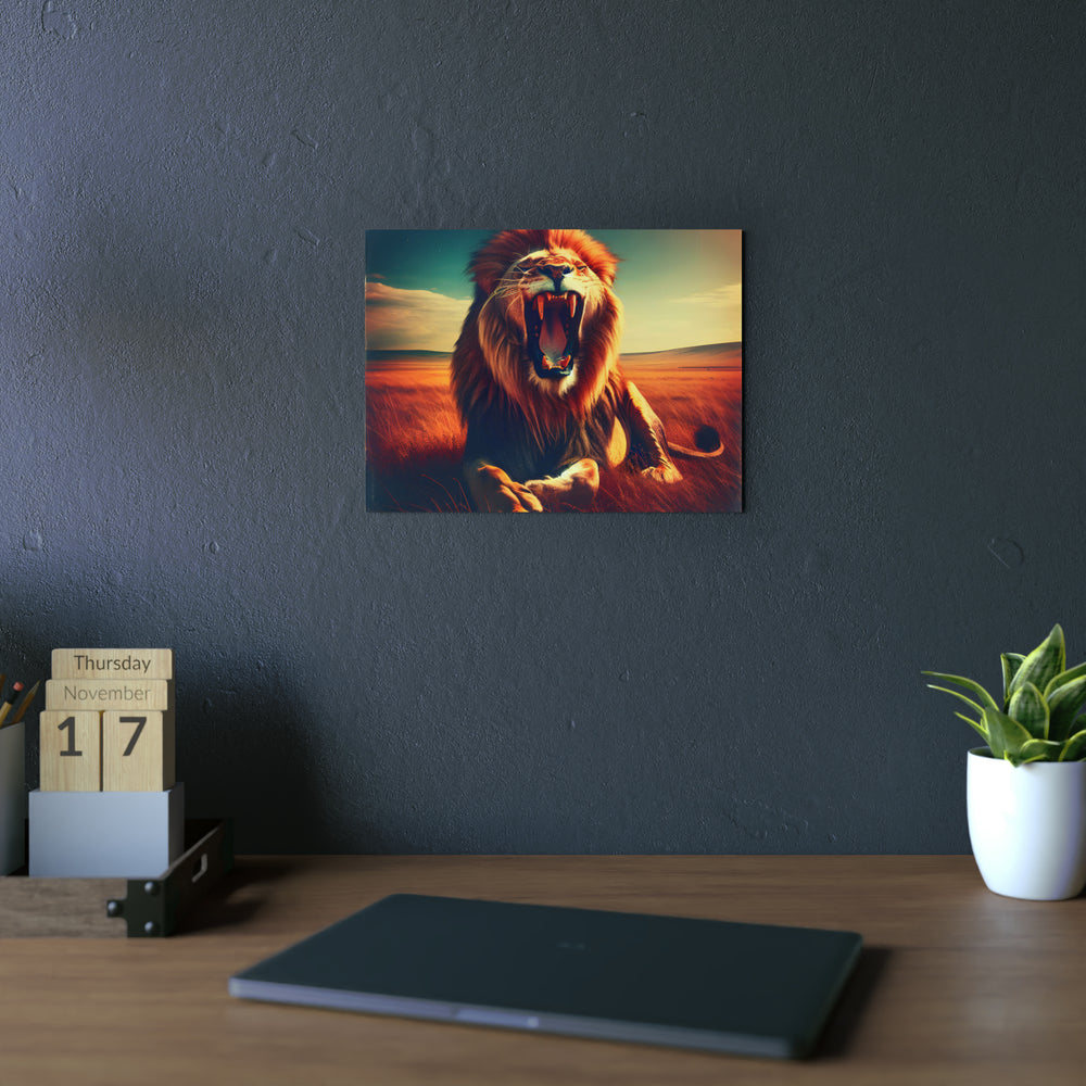 Lion rugit - Tableau aluminium