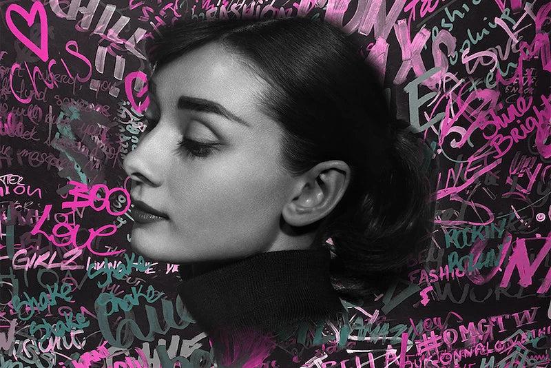 Audrey Hepburn Smoking contemporary canvas