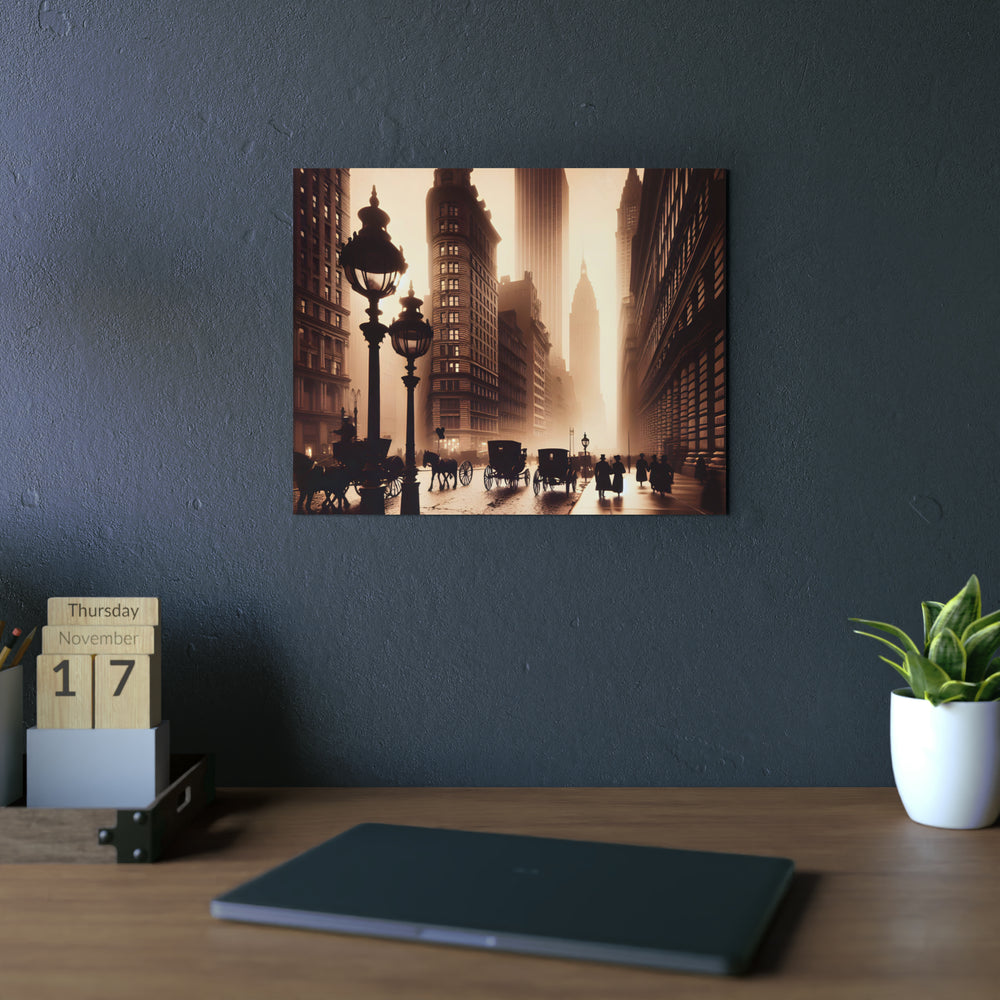 New-York, amour, vies, brume.- Tableau aluminium