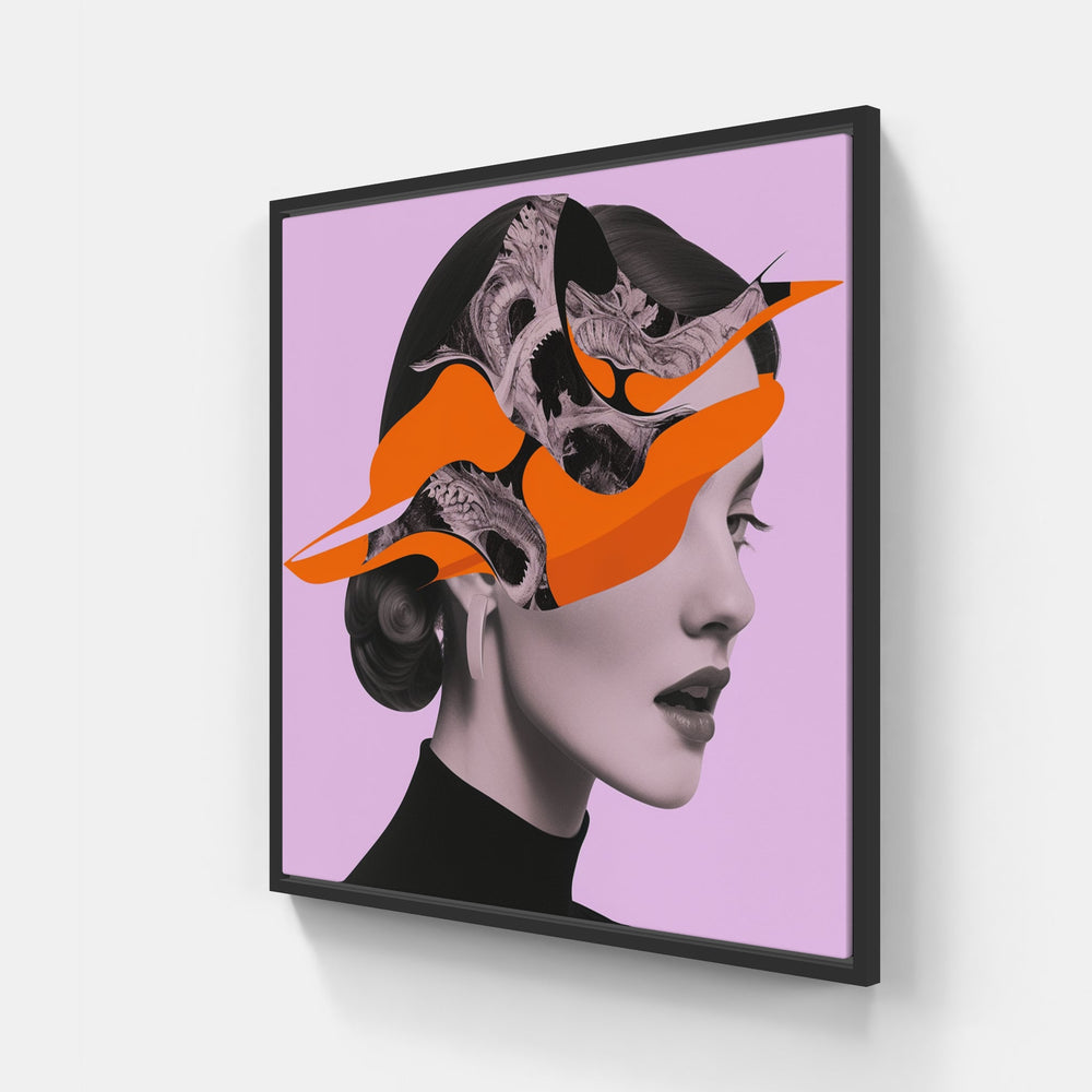 Minimalist Collage Melody-Canvas-artwall-20x20 cm-Black-Artwall