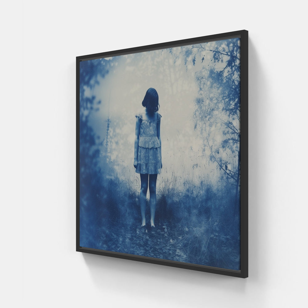 Cyanotype Symphony Unveiled-Canvas-artwall-20x20 cm-Black-Artwall