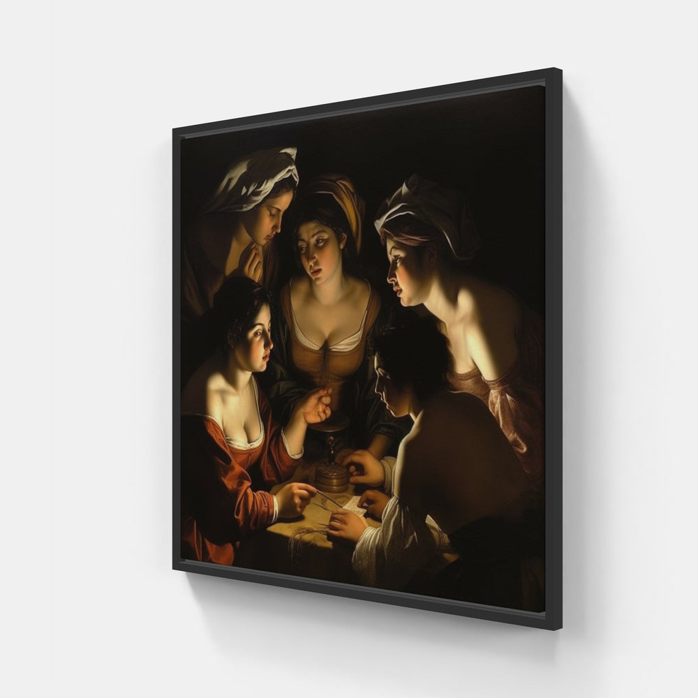 Caravaggio's Italian Masterpiece-Canvas-artwall-20x20 cm-Black-Artwall
