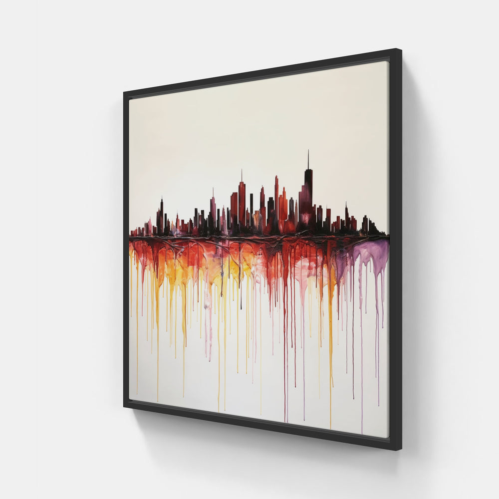 Luminous Skyline Charm-Canvas-artwall-20x20 cm-Black-Artwall