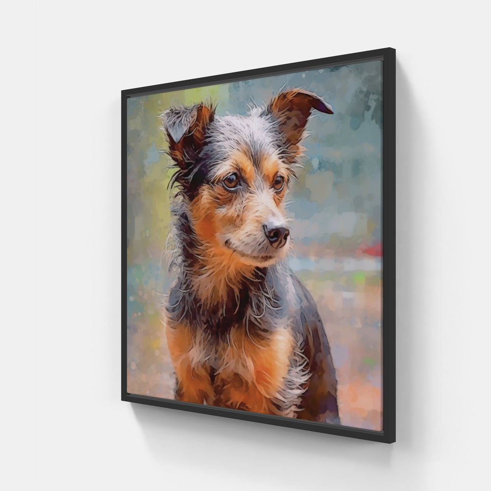 Happy Hound-Canvas-artwall-20x20 cm-Black-Artwall