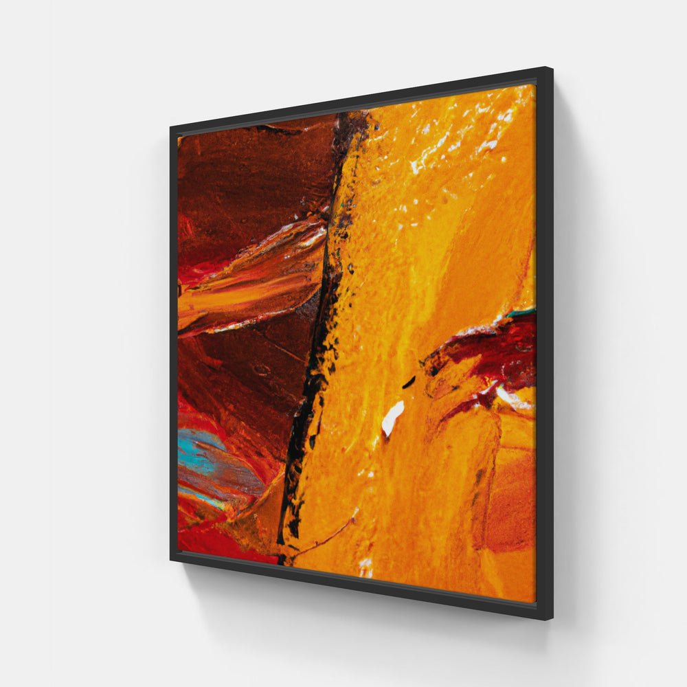 Orange blazes beauty-Canvas-artwall-20x20 cm-Black-Artwall