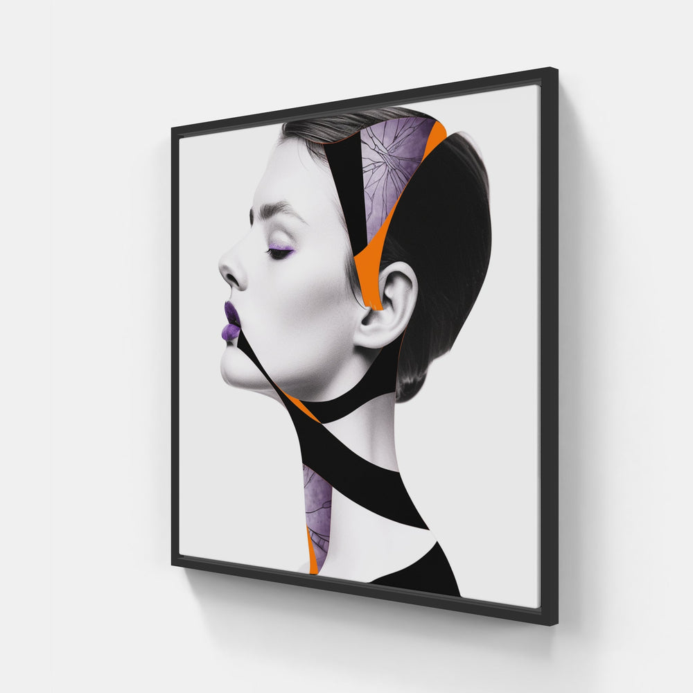 Surrealistic Collage Whispers-Canvas-artwall-20x20 cm-Black-Artwall