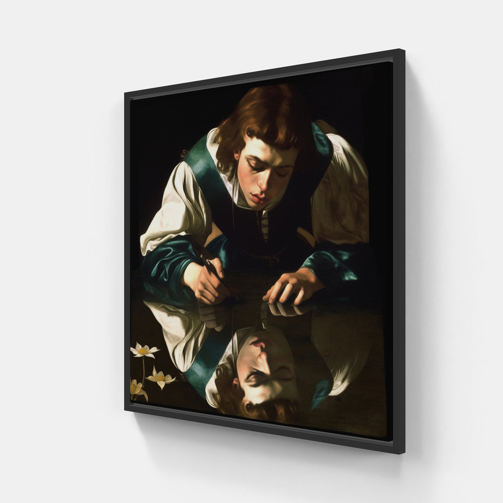 Caravaggio's Luminous Intrigue-Canvas-artwall-20x20 cm-Black-Artwall