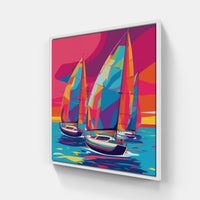 Seaside Escape Tranquil Boat-Canvas-artwall-20x20 cm-White-Artwall