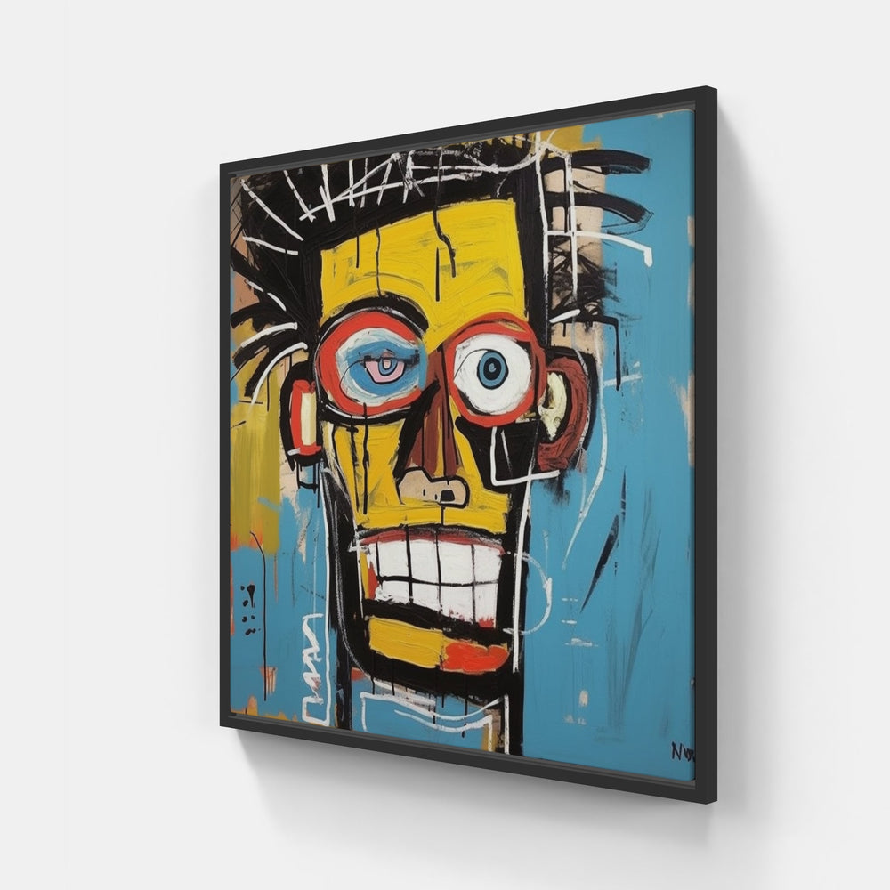 Vibrant Basquiat Masterpiece-Canvas-artwall-20x20 cm-Black-Artwall