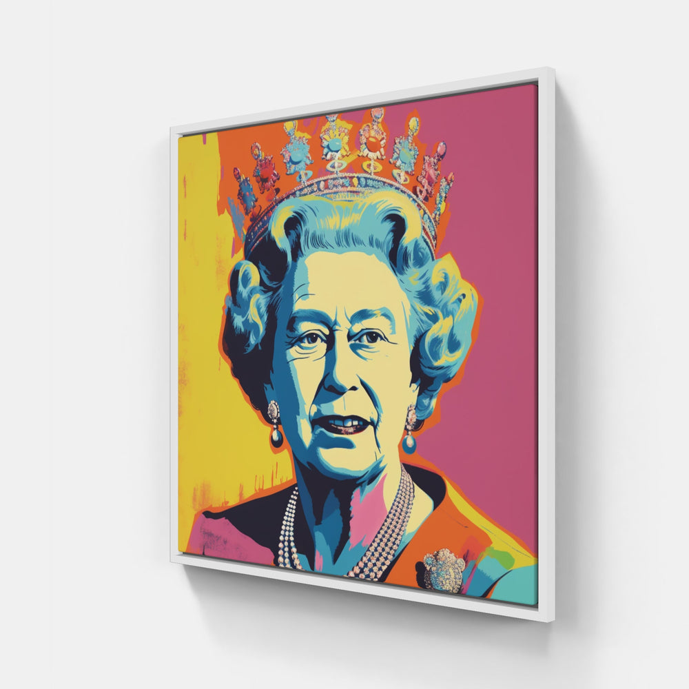 Queen Elizabeth-Canvas-artwall-20x20 cm-White-Artwall