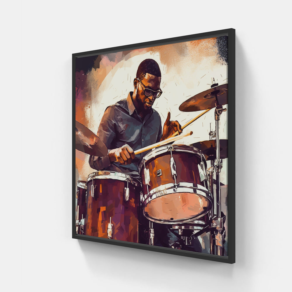 Eclectic Drum Ensemble-Canvas-artwall-20x20 cm-Black-Artwall