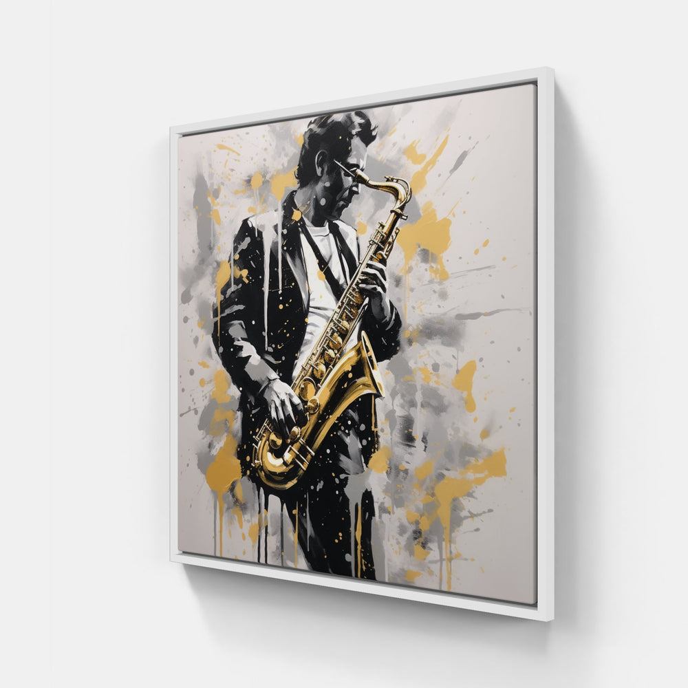 Eloquent Saxophone Artistry-Canvas-artwall-20x20 cm-White-Artwall