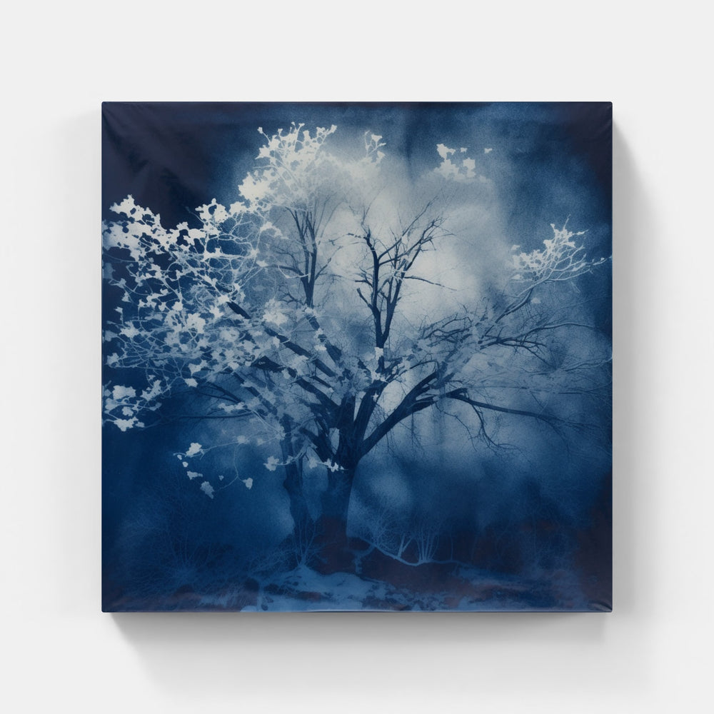 Nostalgic Cyanotype Echoes-Canvas-artwall-Artwall