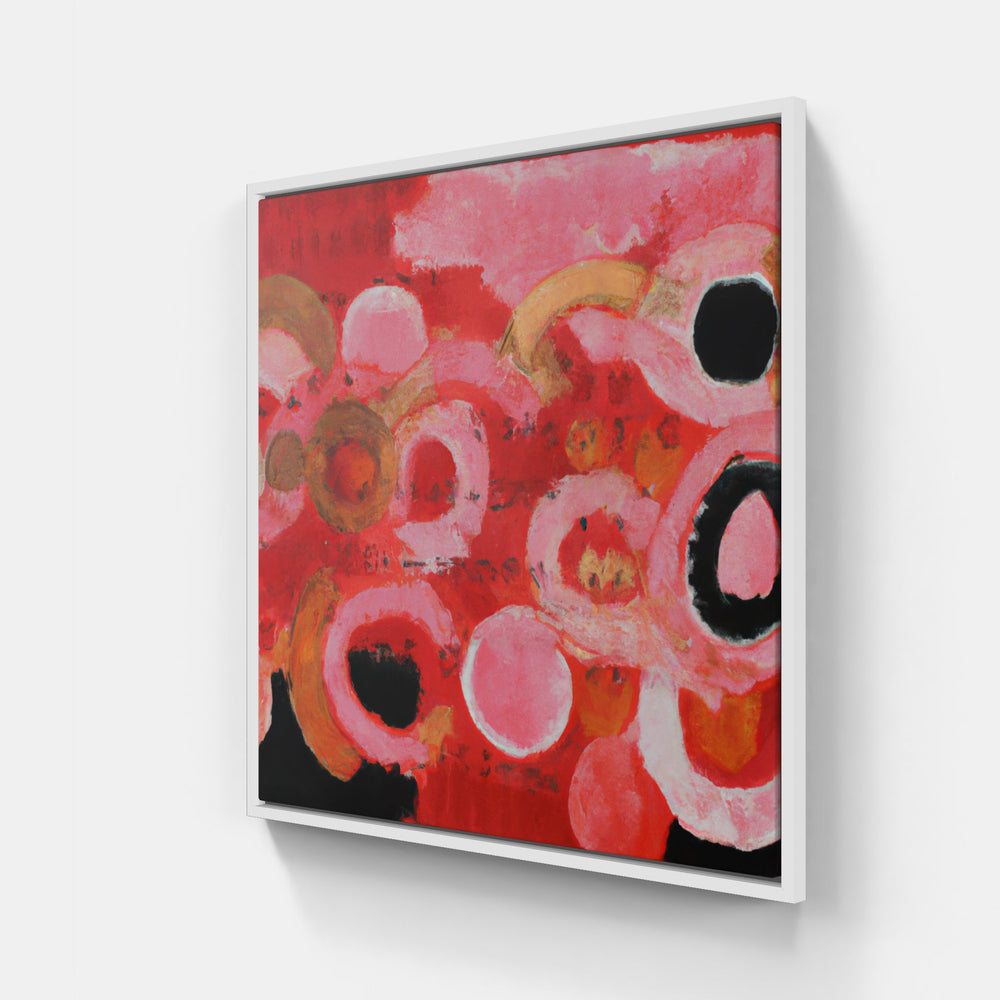 Red abstract glossy-Canvas-artwall-20x20 cm-White-Artwall