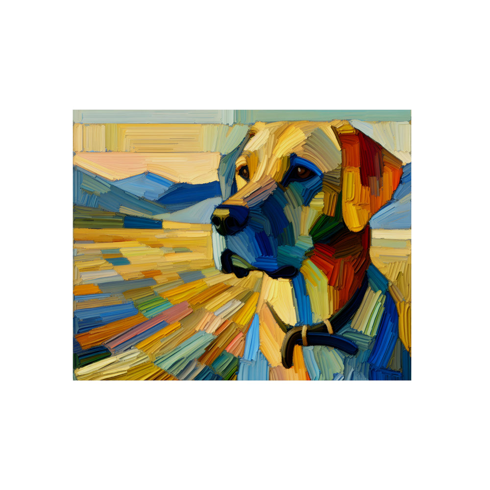 Chien, Amour, Joie.- Tableau aluminium