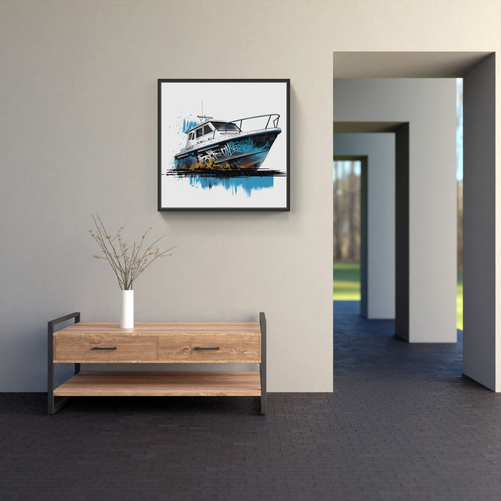 Serene Sail Away Boat Reflections-Canvas-artwall-Artwall