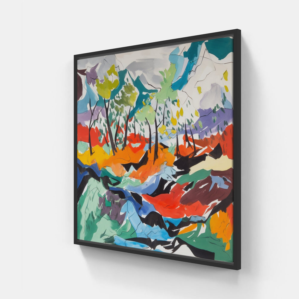 #54321 Vibrant Interplay-Canvas-artwall-20x20 cm-Black-Artwall