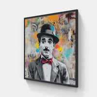 Charlie Chaplin Pop-Canvas-artwall-20x20 cm-Black-Artwall