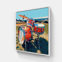 Dynamic Drum Beats-Canvas-artwall-20x20 cm-White-Artwall