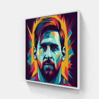 Messi Football-Canvas-artwall-20x20 cm-White-Artwall