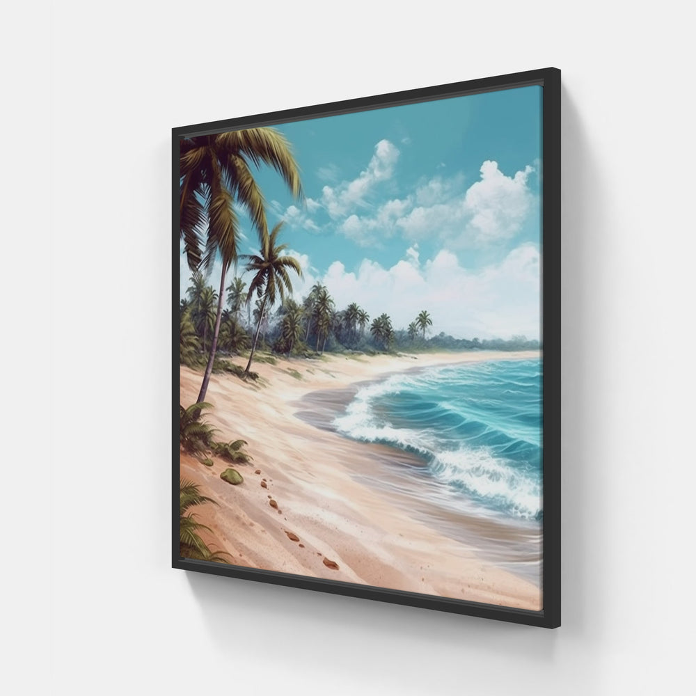 Beach Chairs Seaside Escape-Canvas-artwall-20x20 cm-Black-Artwall