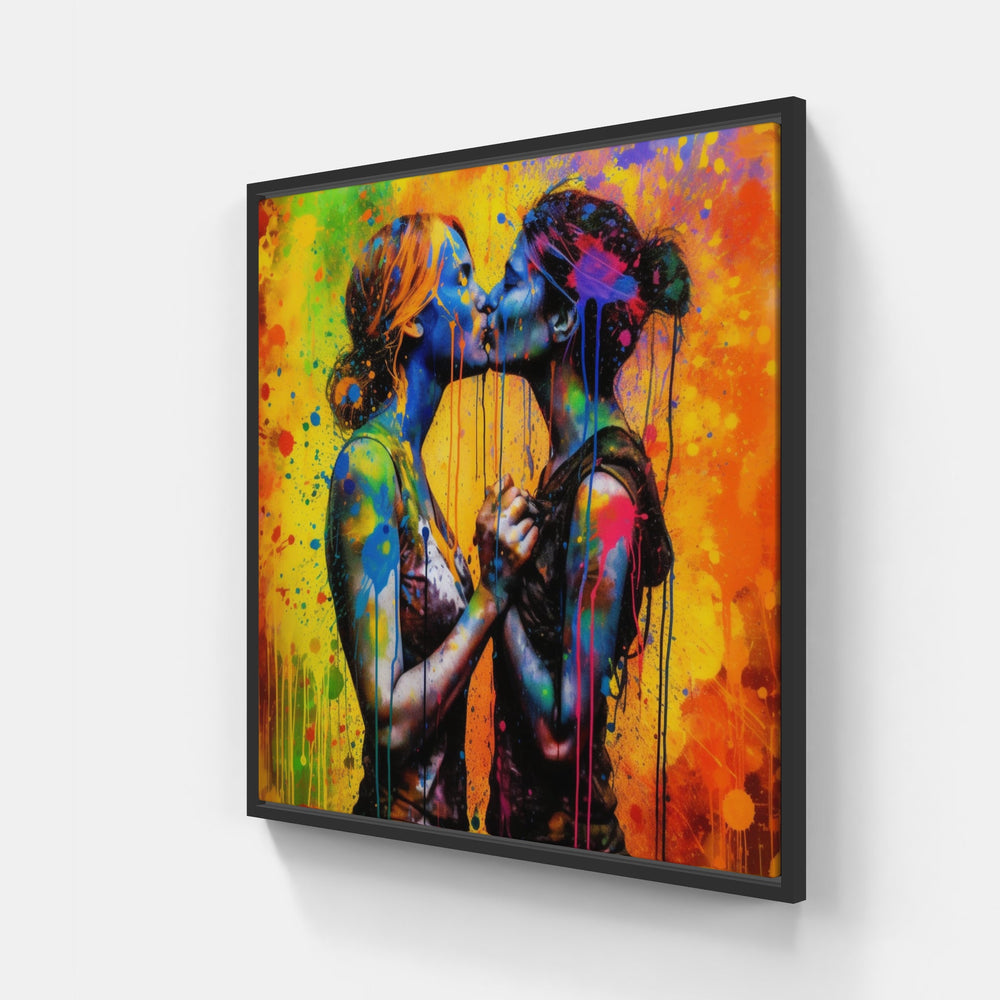 Eternal Harmony Devotion Kiss-Canvas-artwall-20x20 cm-Black-Artwall