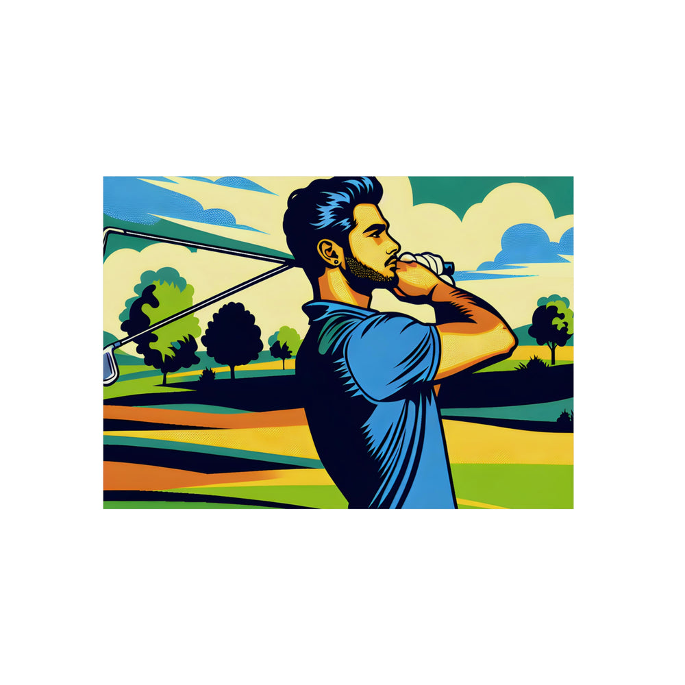 Golf divin rouge vert- Tableau aluminium