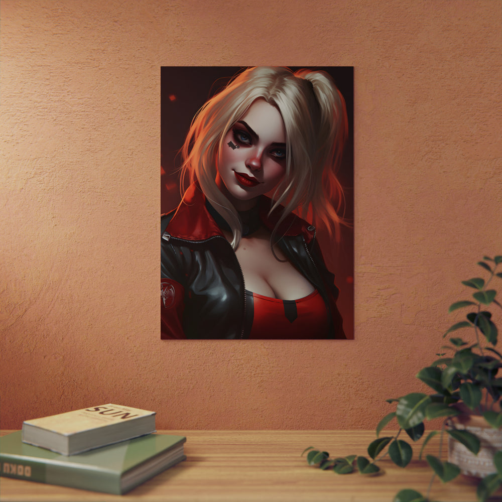 Harley Quinn rire et chaos tableau aluminium