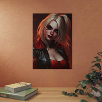 Harley Quinn rire et chaos tableau aluminium