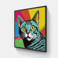 Cat Fuzz Softly-Canvas-artwall-20x20 cm-Black-Artwall