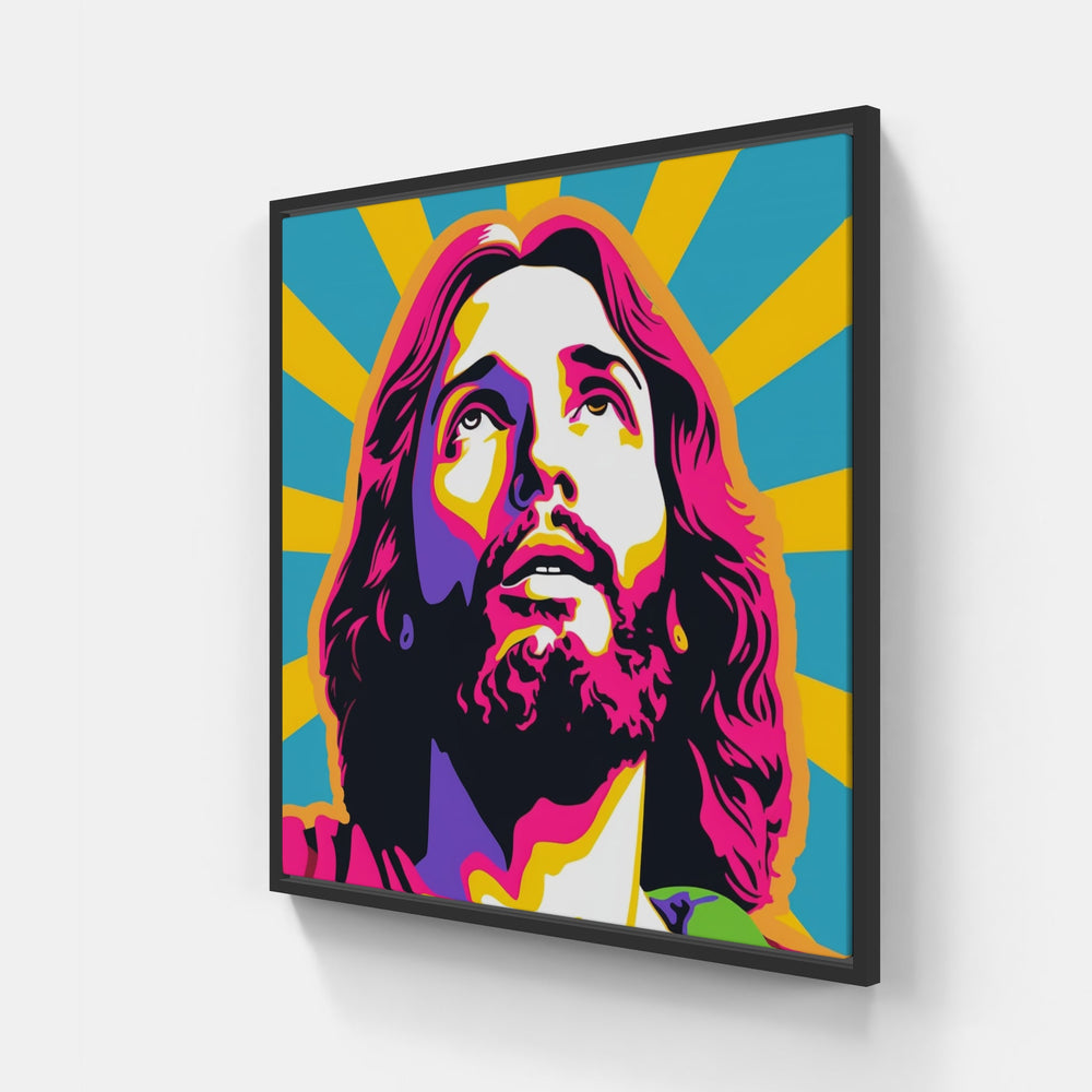 Jesus Christ-Canvas-artwall-20x20 cm-Black-Artwall