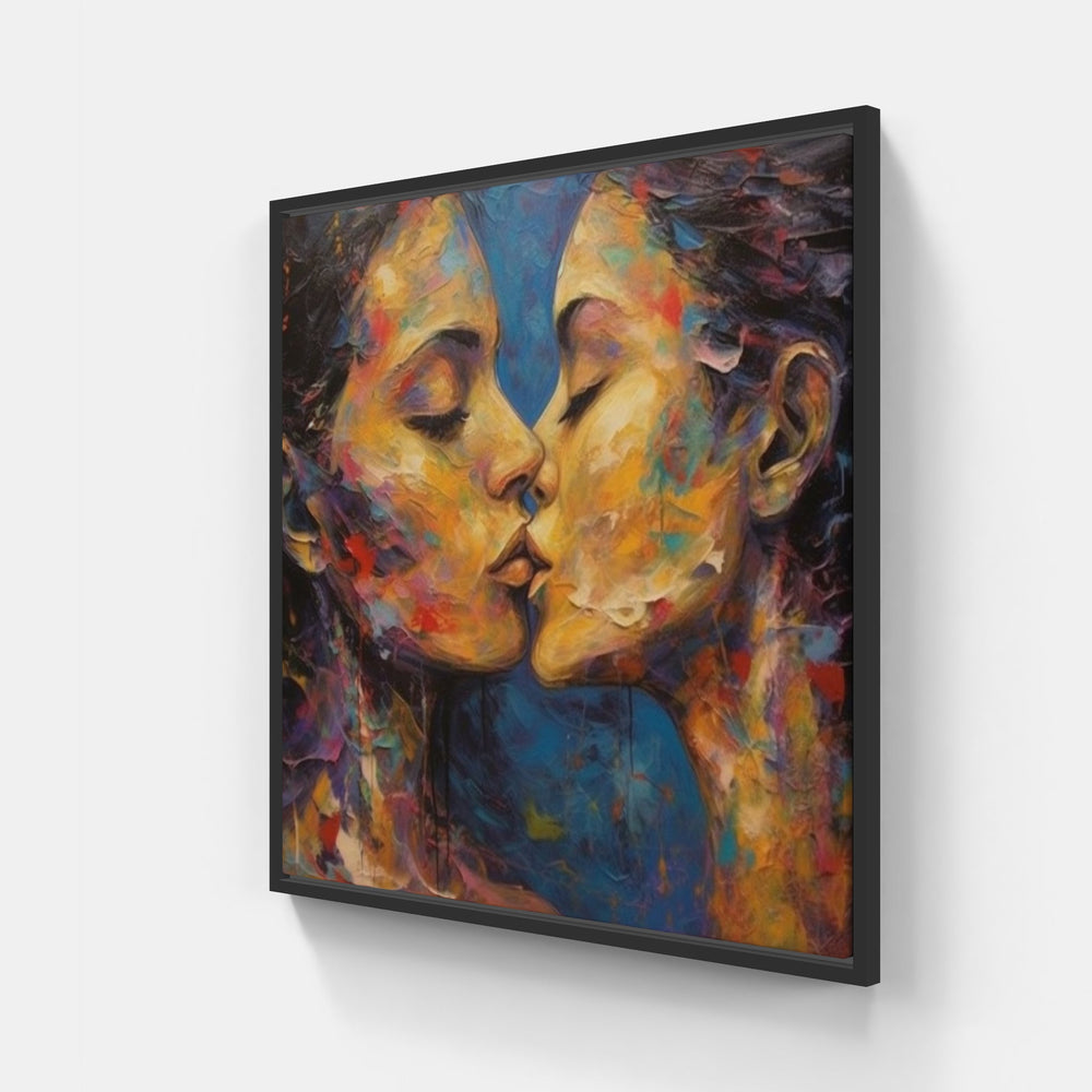 Tender Affection Unity Bliss-Canvas-artwall-20x20 cm-Black-Artwall