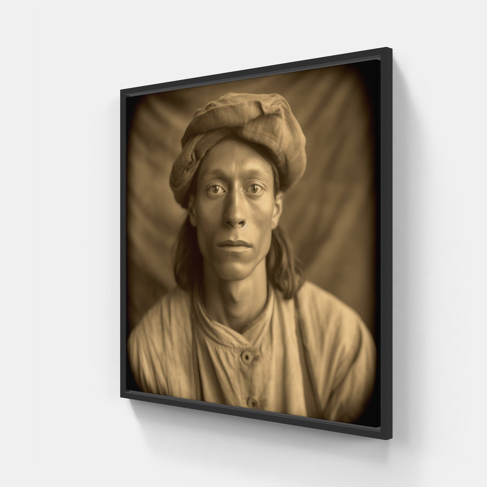 Vintage Daguerreotype Charm-Canvas-artwall-20x20 cm-Black-Artwall