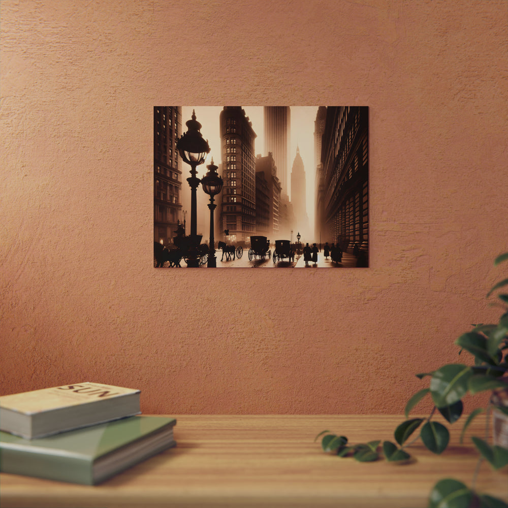 New-York, amour, vies, brume.- Tableau aluminium