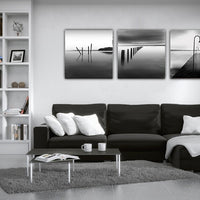 Black and white Ocean modern triptych