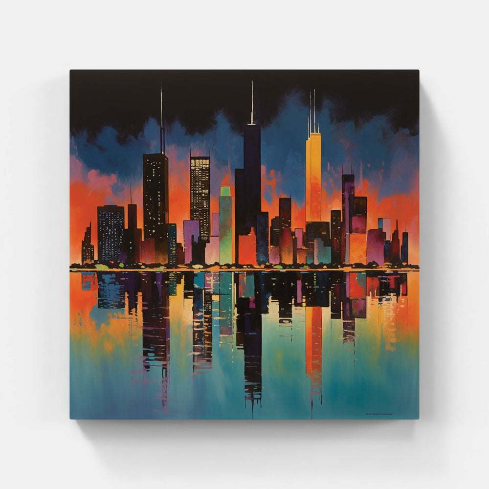 Whimsical Cityscape Skyline-Canvas-artwall-Artwall