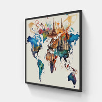 Harmonious World Horizons-Canvas-artwall-20x20 cm-Black-Artwall