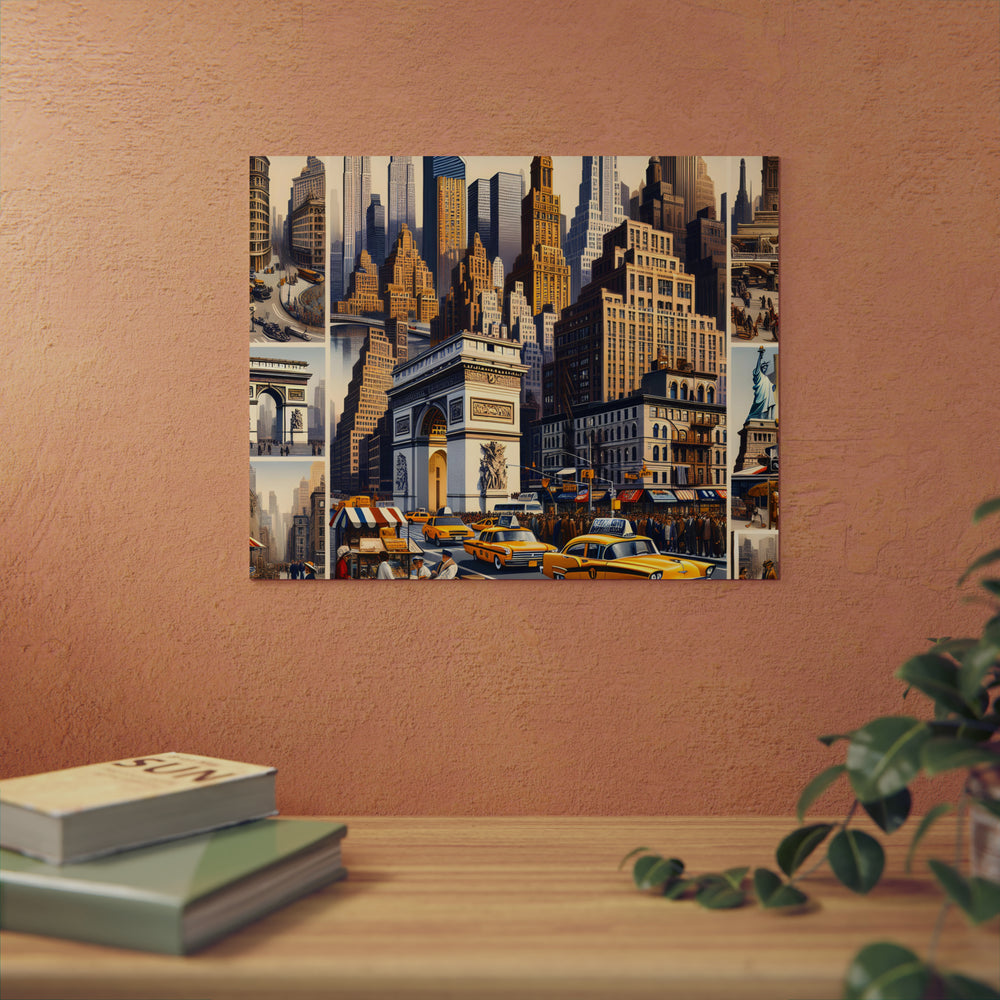 New-York jamais dormir.- Tableau aluminium