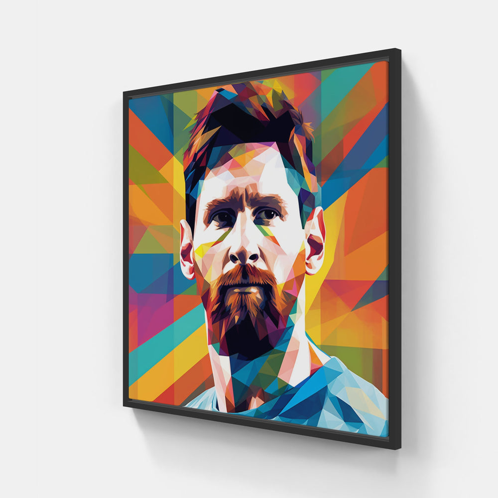 Lionel Messi-Canvas-artwall-20x20 cm-Black-Artwall