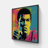 Ali Fight-Canvas-artwall-20x20 cm-Black-Artwall