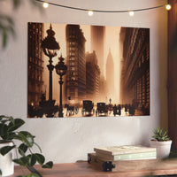 New-York, amour, vies, brume.- Tableau aluminium